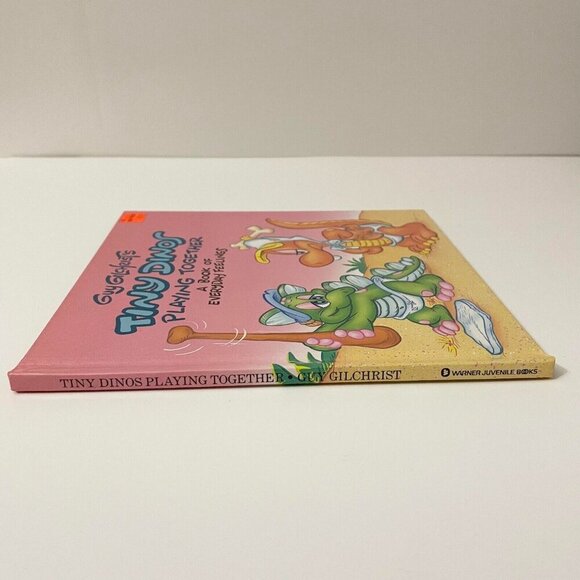 Vtg 1988 Guy Gilchrists Tiny Dinos Playing Together A Book of Everyday Feelings - Picture 5 of 16